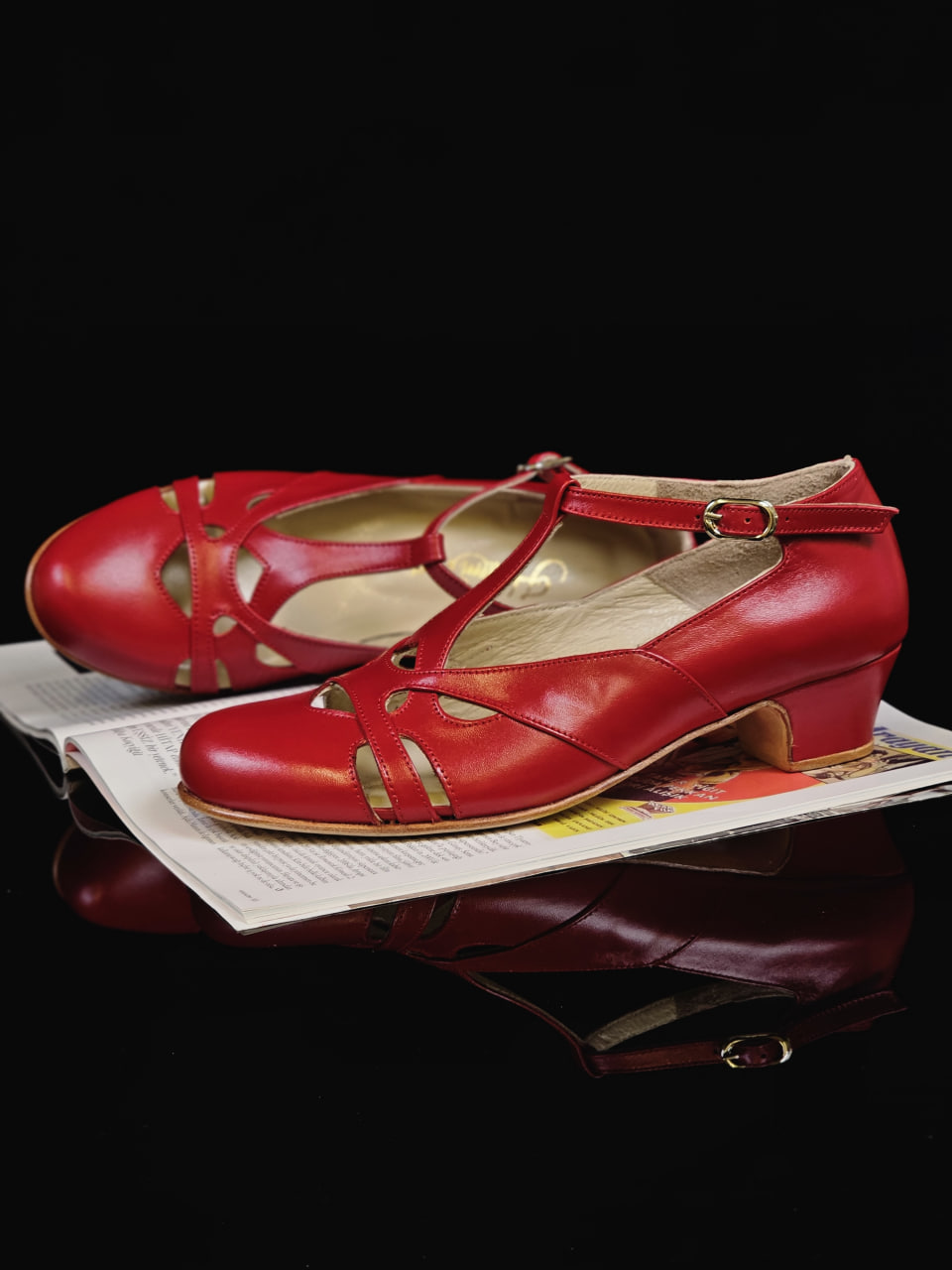 Spring Red Leather 4 cm heel
