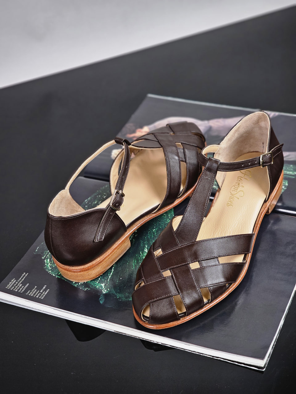 Summer Dark Chocolate Leather  1.5 cm heel