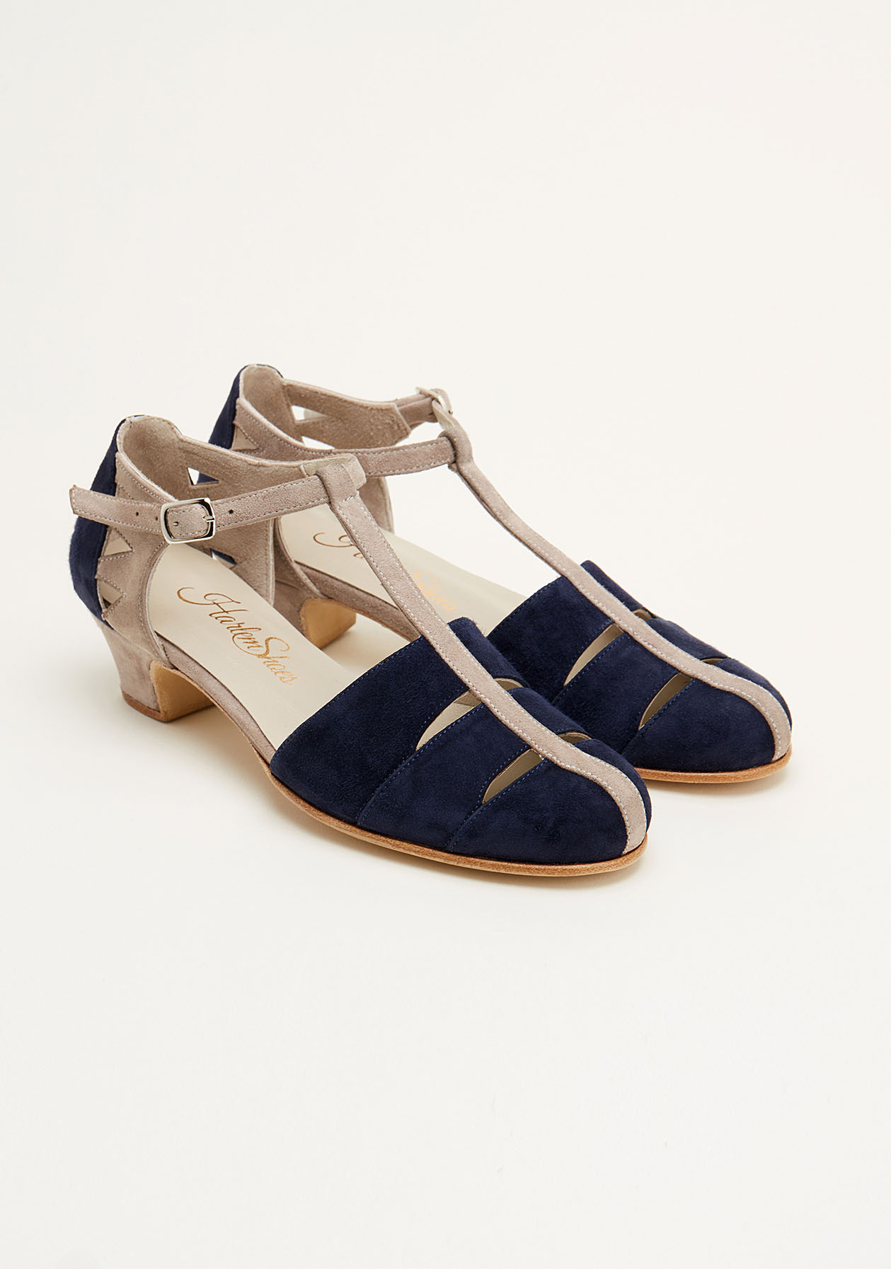 Harmony Dark Blue & Soft Grey Suede 4 cm heel