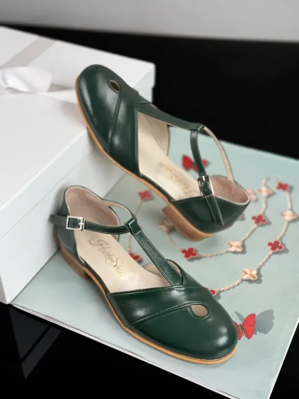 Jungle Green Leather 2 cm heel