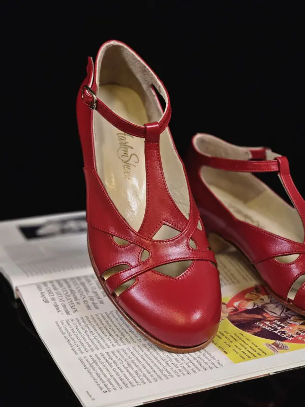Red Leather 4 cm heel
