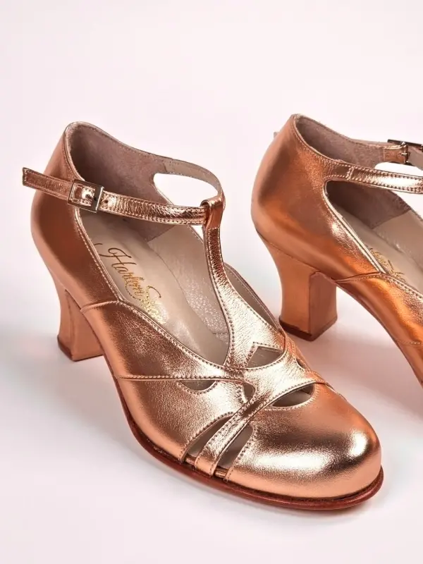Spring Rose Gold Leather 6 cm heel