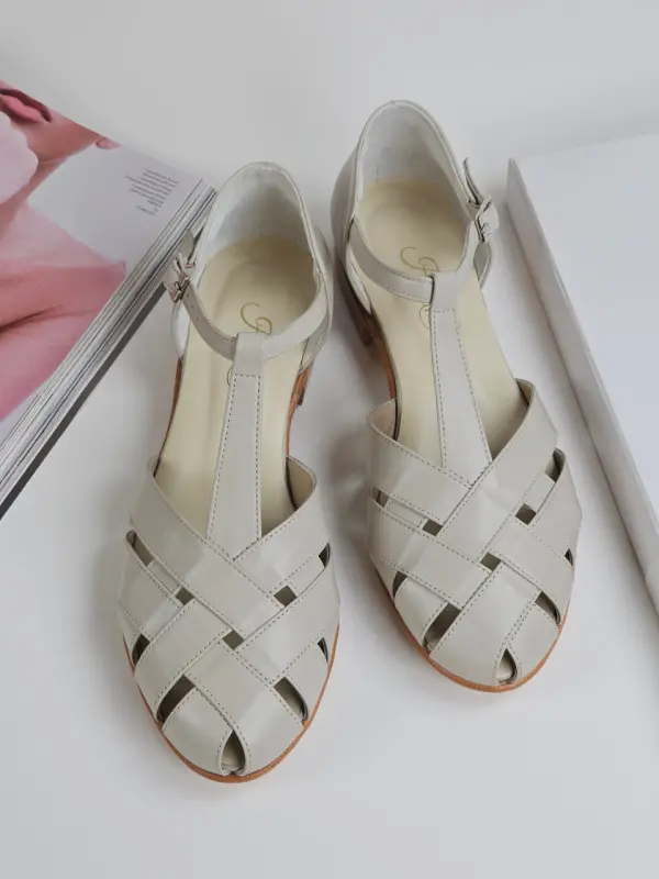 Summer Beige Leather 1.5 cm heel