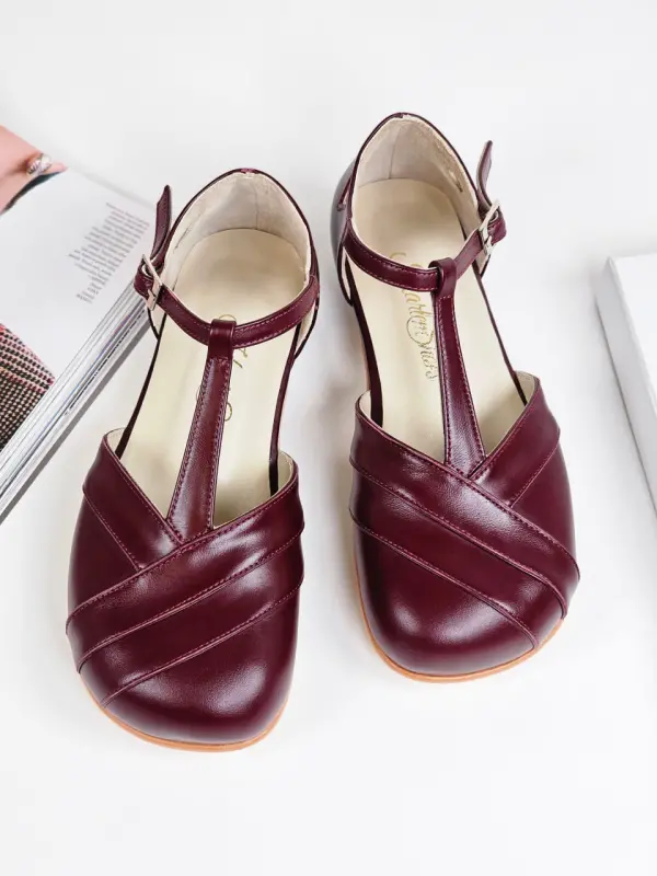 Barefoot Sugar Bordeaux Leather 4 cm heel