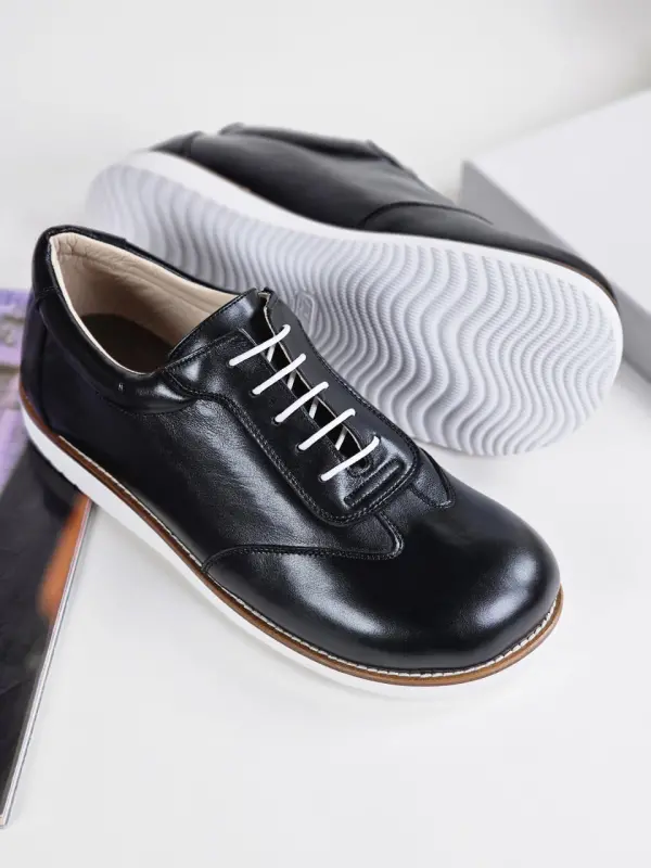 Barefoot New York Black Leather with Eva Sole