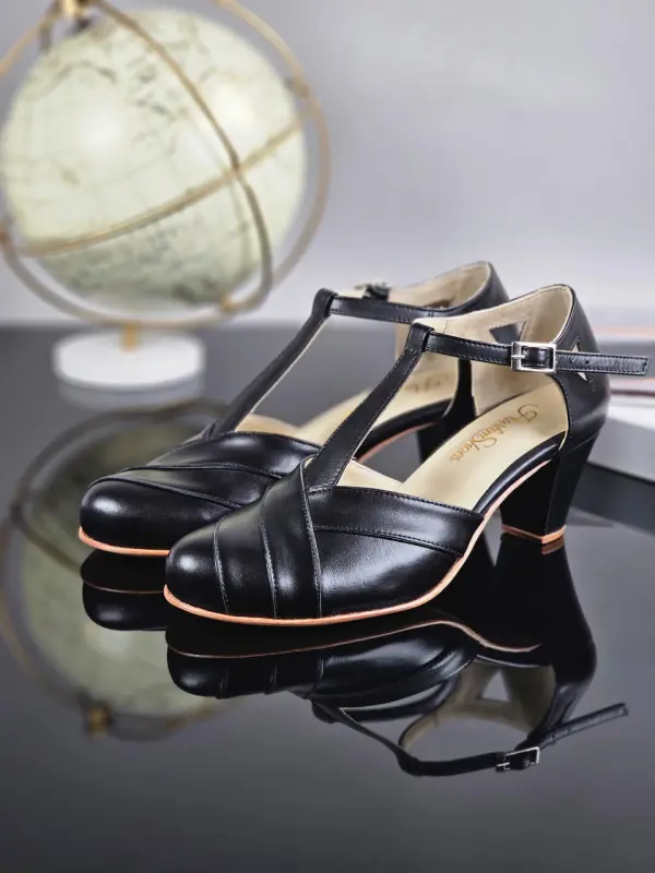 Sugar Black Leather 6 cm Balboa heels