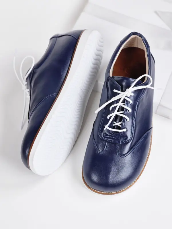 Barefoot New York Dark Blue Leather with Eva sole