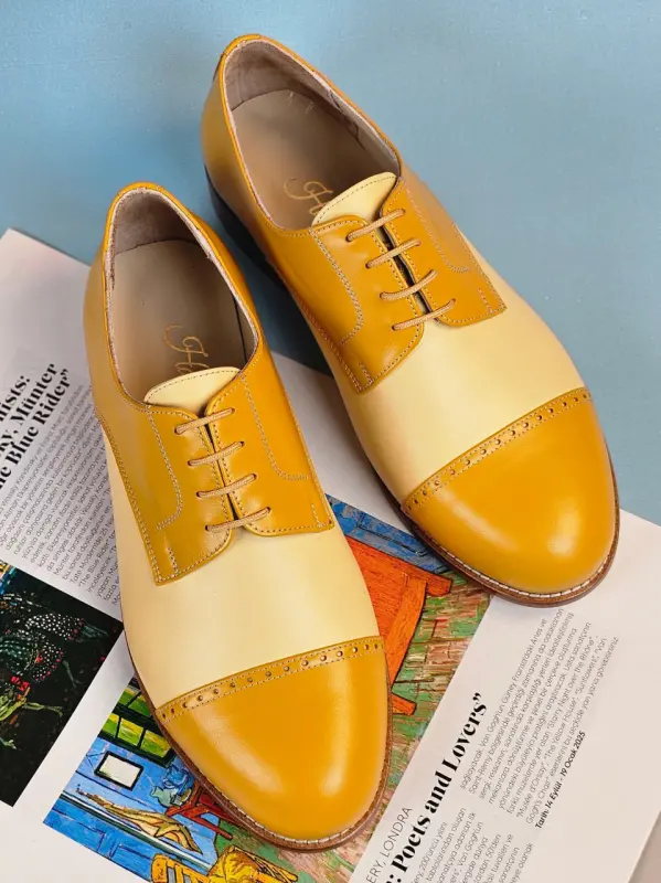 California Yellow & Yellow Lemon Leather 2 cm heel