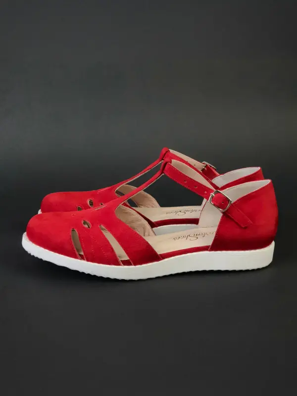 Rosy Red Suede with Eva Sole