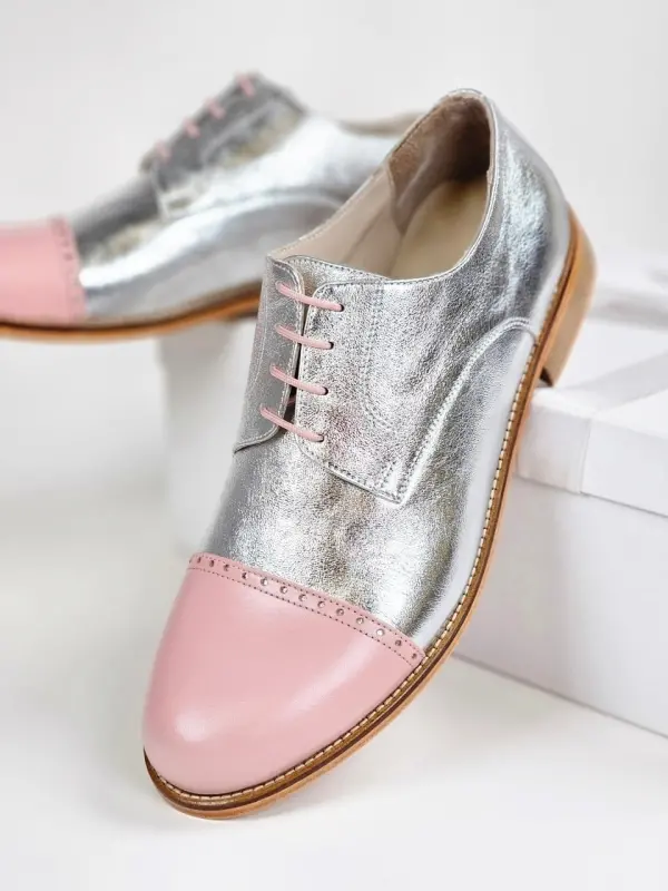 California Silver Leather & Nose Pink Leather 2 cm heel