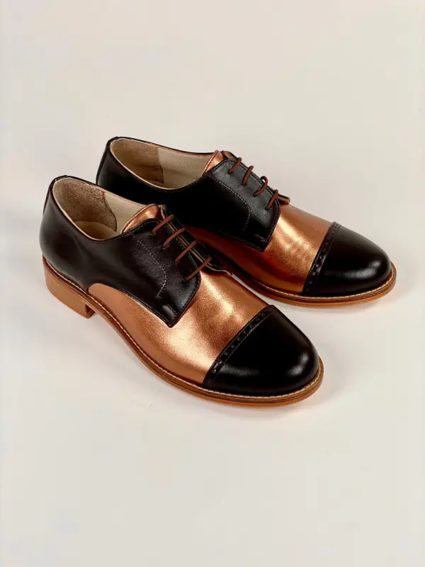 California Dark Chocolate & Bronze Leather 2 cm heel