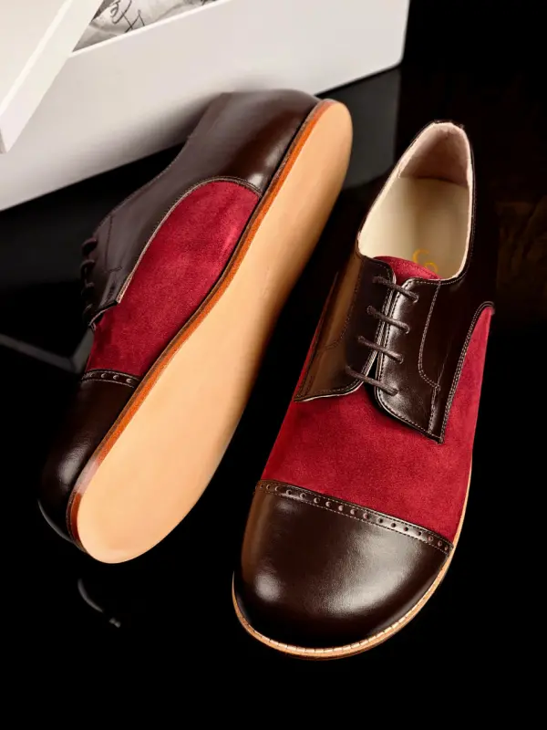 Barefoot California Dark Chocolate Leather & Bordeaux Suede Zero Drop