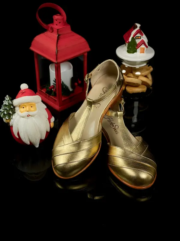 Gold Leather 2 cm heel