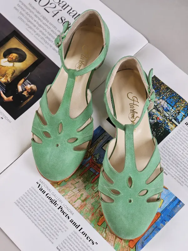Rosy Mint Green Suede 3 cm heel
