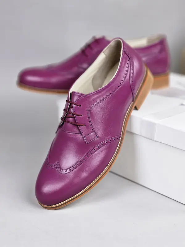 Men Oxfords Aubergine Leather 2 cm heel