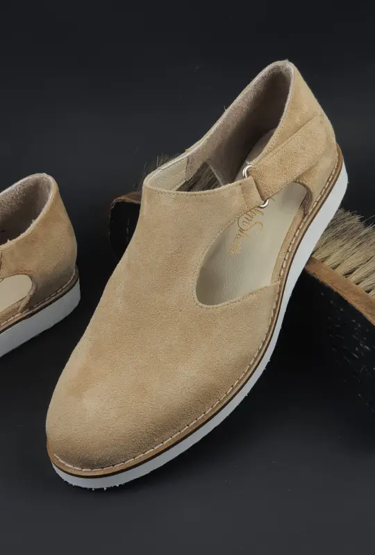 Milan Beige Suede with Eva Sole