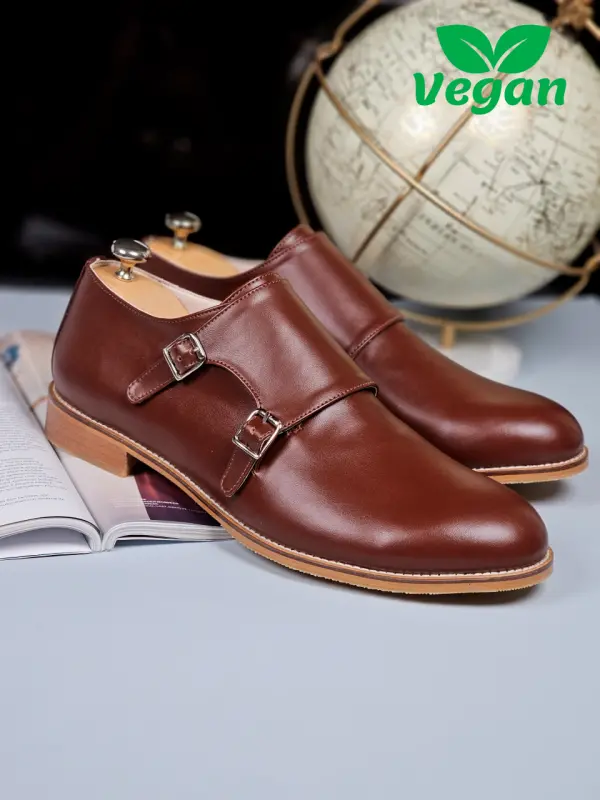 Monk Vegan Brown Leather 2 cm heel