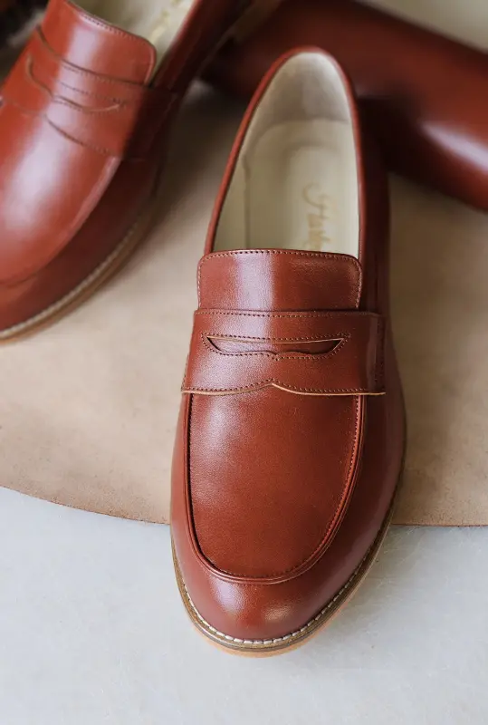 Loafers Brown Leather 2 cm heel