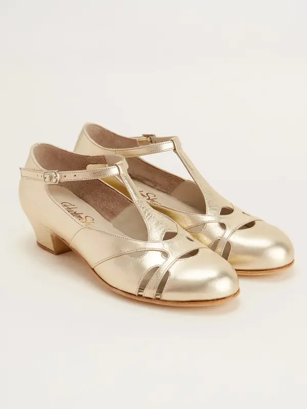 Platinum Gold Leather 4 cm heel