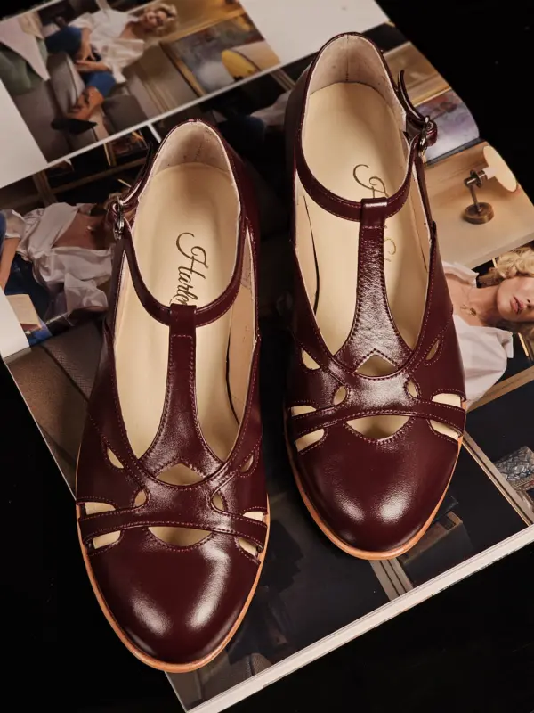 Bordeaux Leather 2 cm heel