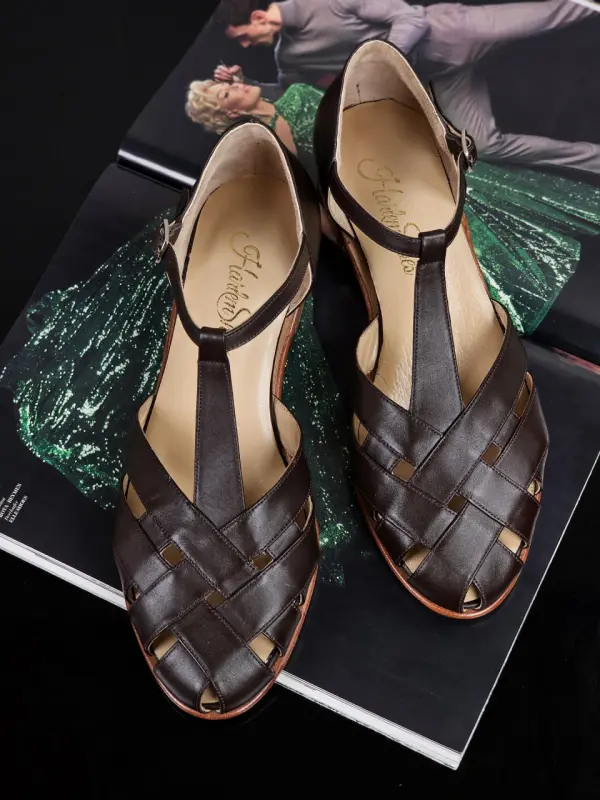 Summer Dark Chocolate Leather  1.5 cm heel