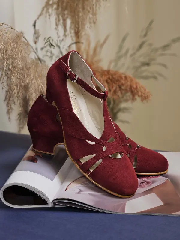 Bordeaux Suede 4 cm heel