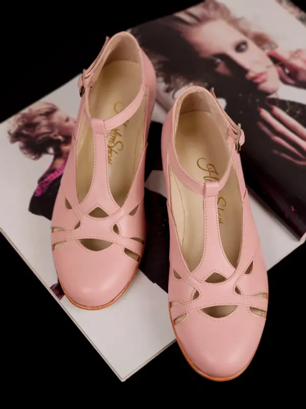 Pink Leather 4 cm heel