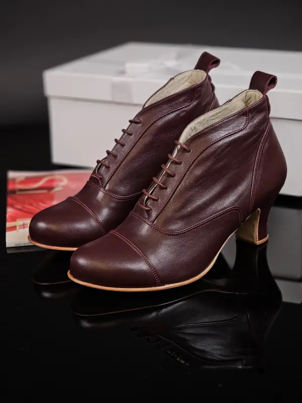 Smooth Boots Bordeaux Leather 6 cm heel