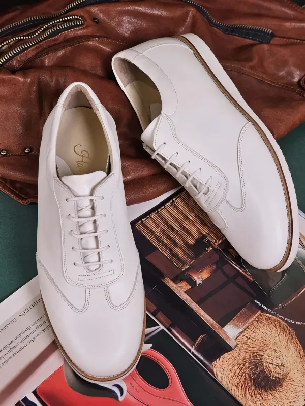 New York White Leather