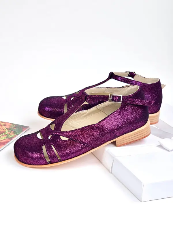 Barefoot Spring Violet Rain Suede 2 cm heel