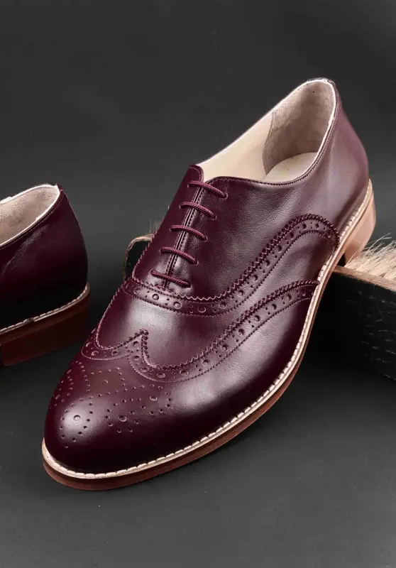 Brogue Bordeaux Leather 2 cm heel