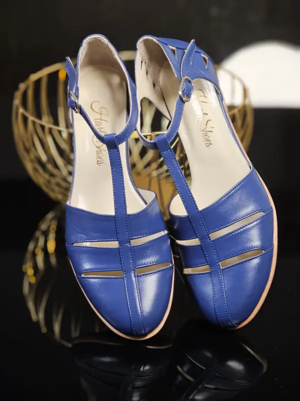 Harmony Blue Leather 4 cm heel