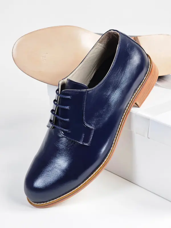 Jazz Slide Dark Blue Leather 2 cm heel