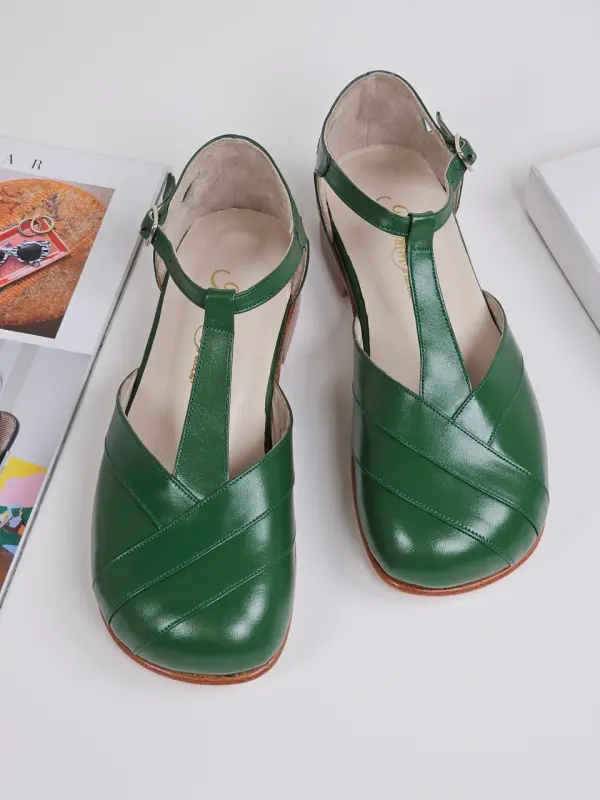 Barefoot Sugar Avocado Green Leather 2 cm heel