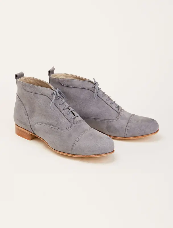 Smooth Boots Grey Suede 2 cm heel