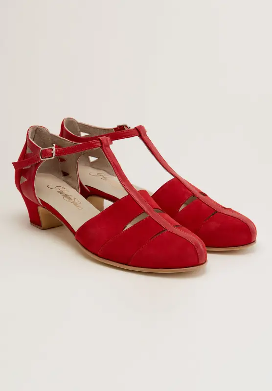Harmony Red Suede & Leather 4 cm heel