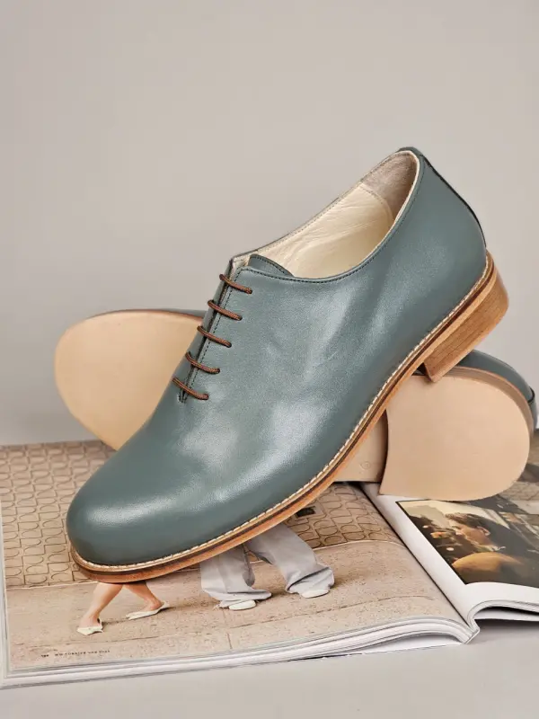 Calloway Teal Green Leather 2cm heel