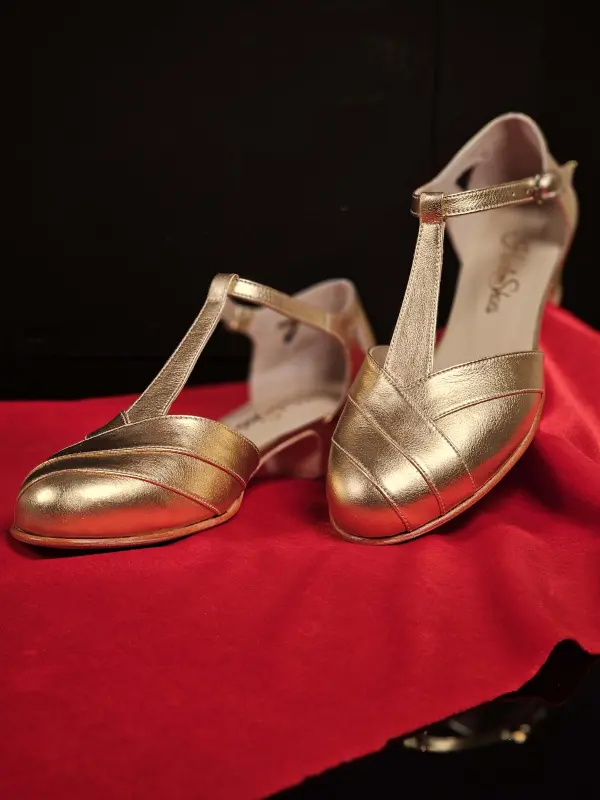 Gold Leather 4 cm heel