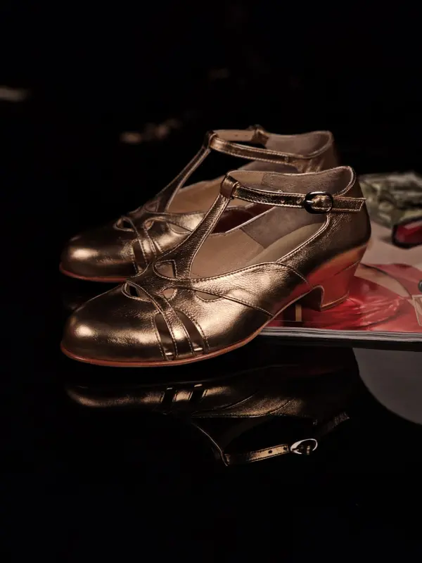 Rose Gold Leather 4 cm heel