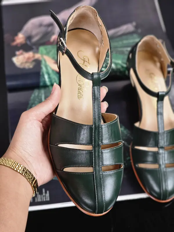 Jungle Green Leather 4 cm heel