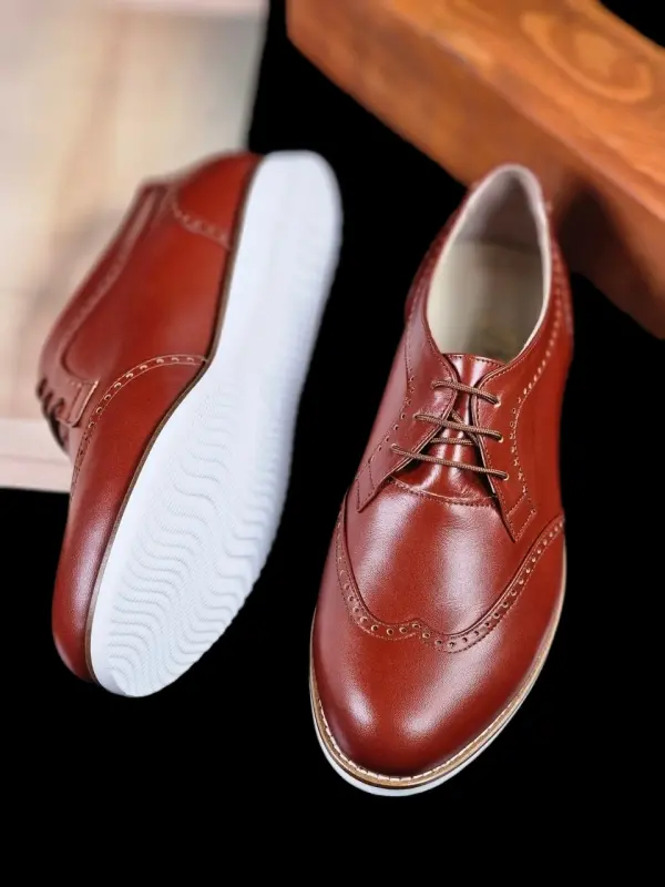 Women Oxfords Brown Leather with Eva Sole