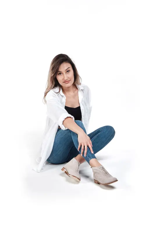 Smooth Boots Soft Grey Suede 2 cm heel