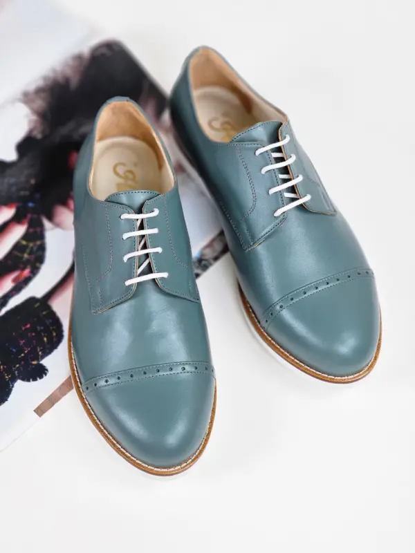 California Teal Green Leather with Eva Sole