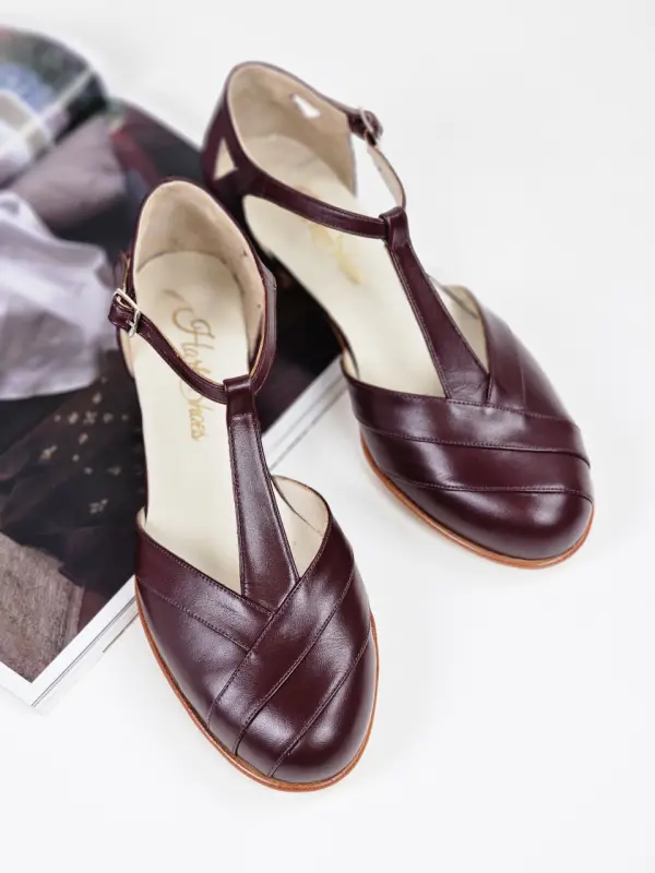 Sugar Bordeaux Leather 4 cm heel