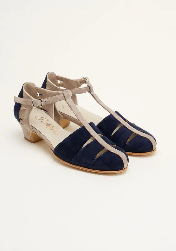 Harmony Dark Blue & Soft Grey Suede 4 cm heel