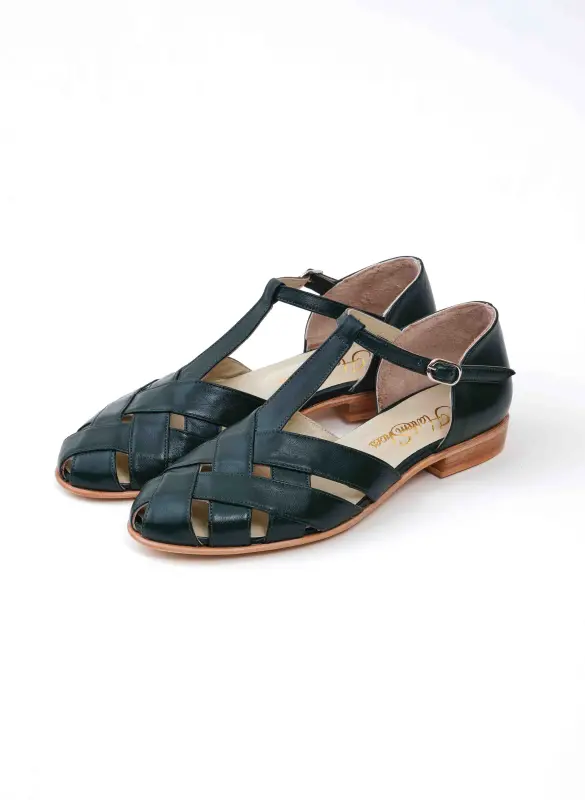 Summer Jungle Green Leather 1.5 cm heel