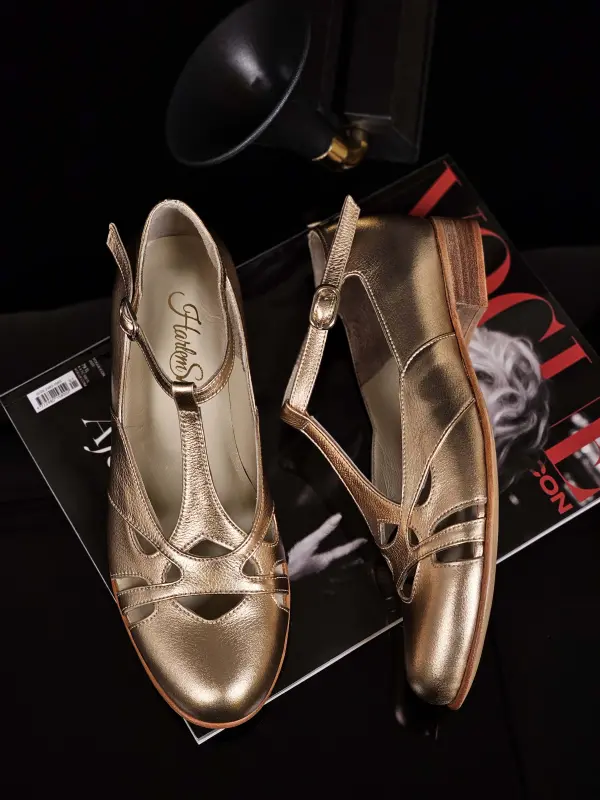 Rose Gold Leather 2 cm heel