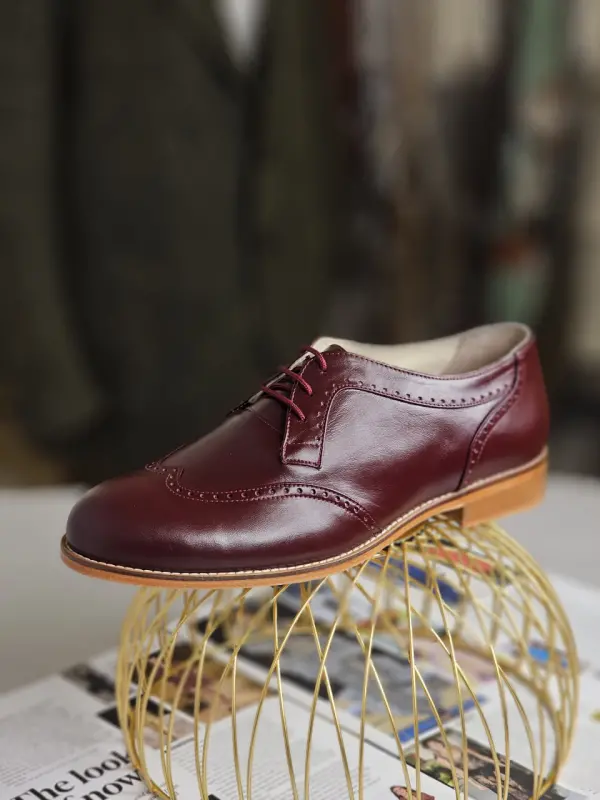 Men Oxfords Bordeaux Leather 2 cm heel