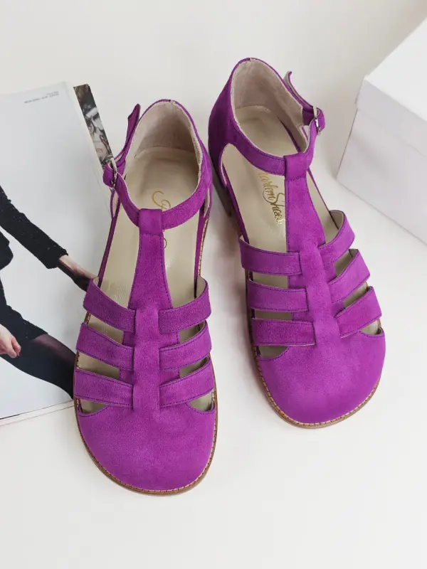 Barefoot Sandals Violet Suede 2 cm heel