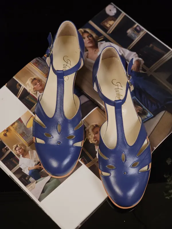 Rosy Blue Leather 3 cm heel